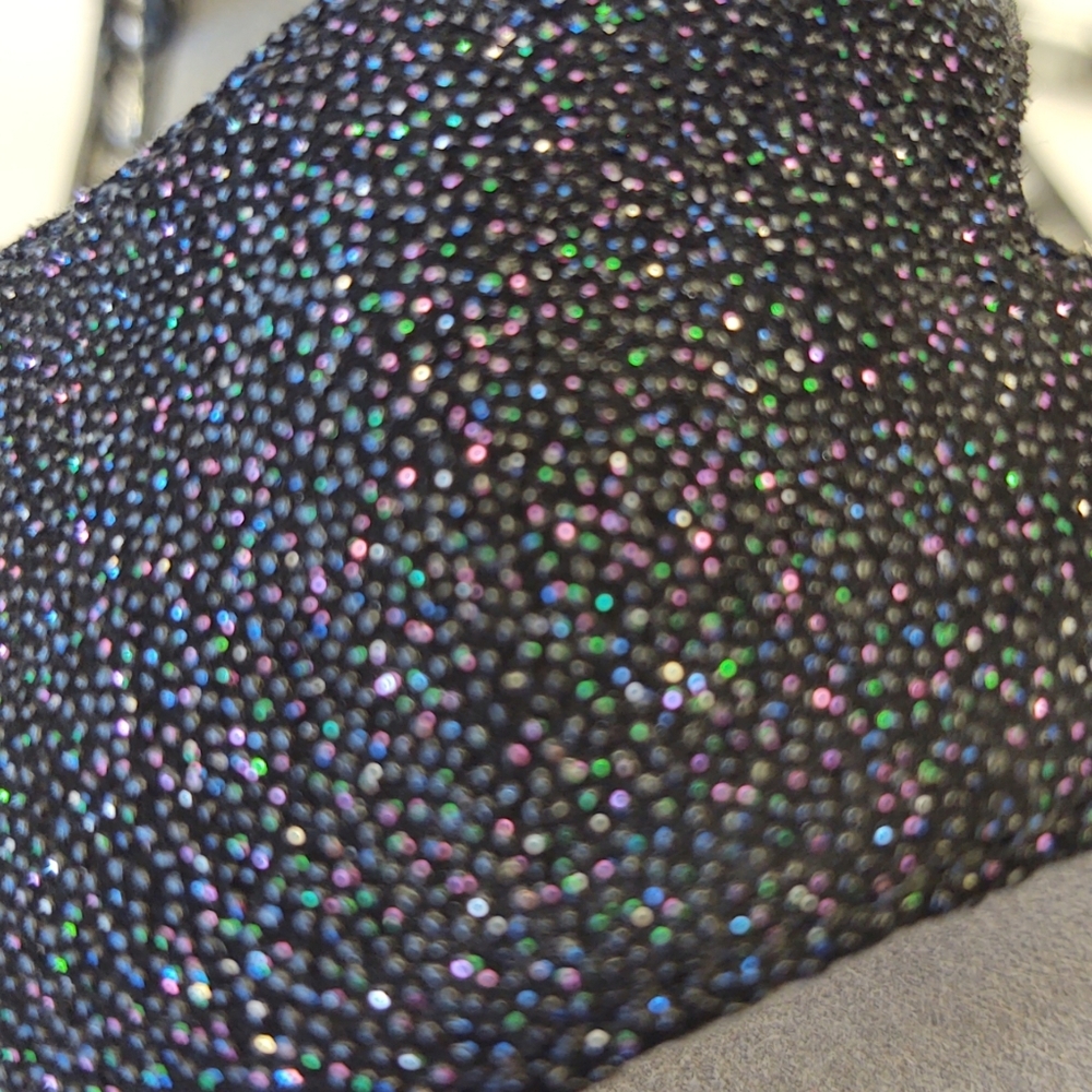 Alegria Loti Glitteroti Sandals Black Wedge Slide Sz 9 - Picture 8 of 10